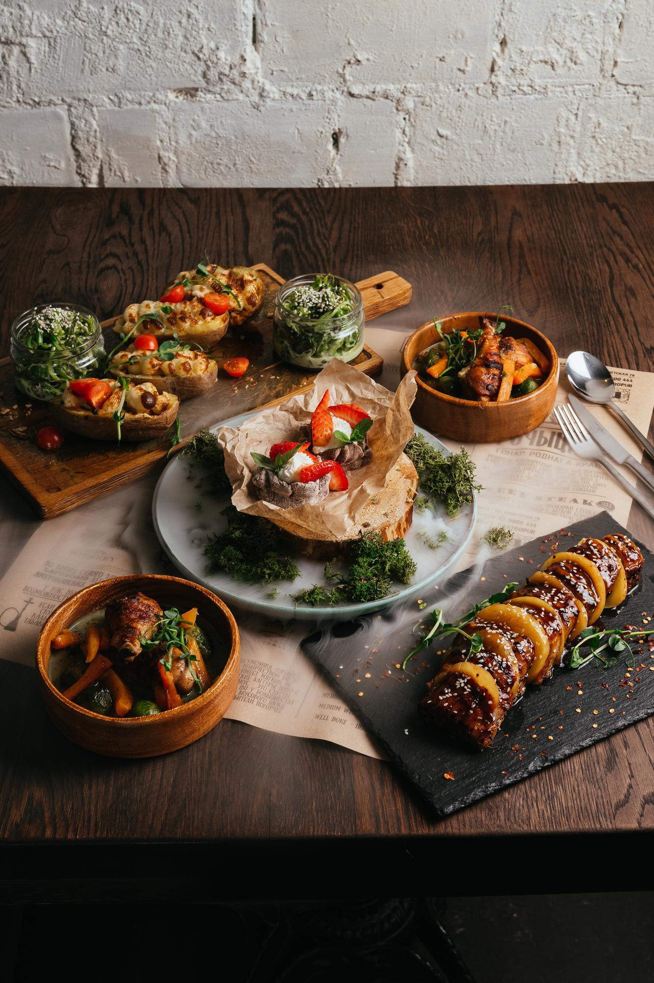 sample plated menu spread