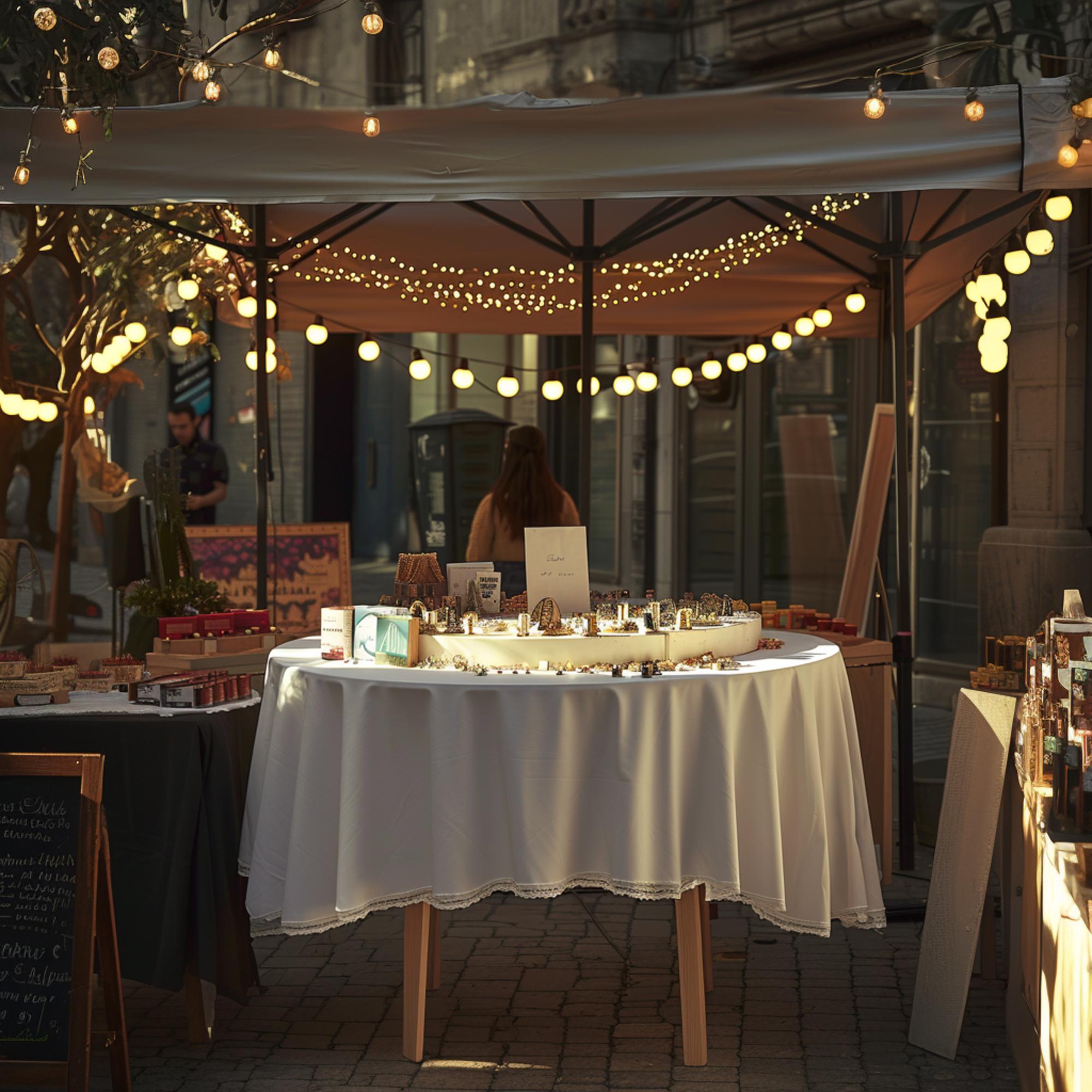 intimate pop-up dining setup
